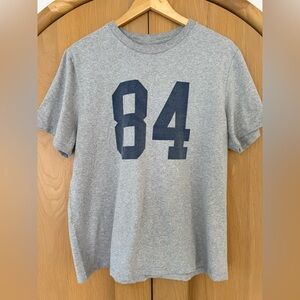 Brandy Melville Heather Gray Tee with Navy Graphic